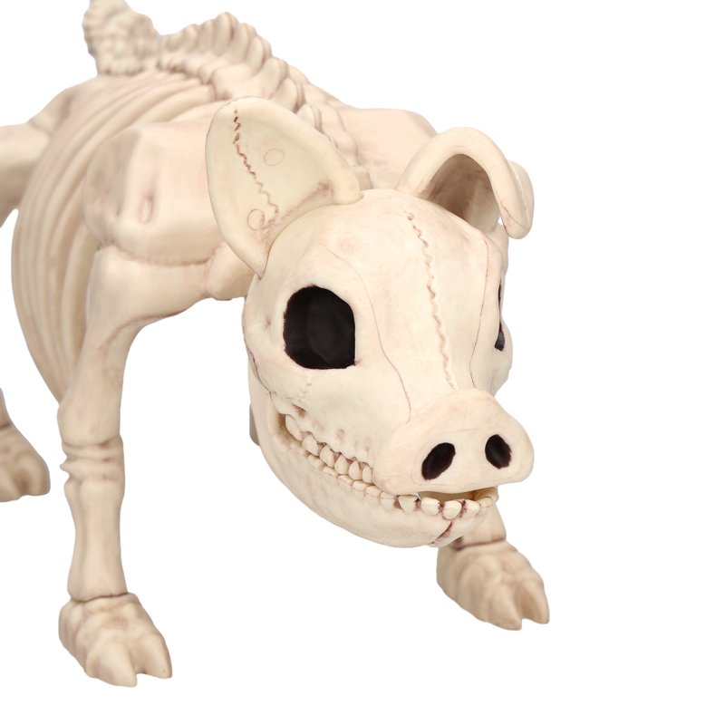 Faux Pig Skeleton Halloween Decoration - 6.5-Inch Farmyard Decor