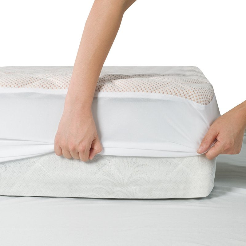 Twin All-in-One Copper Antimicrobial Mattress Pad - Water-Resistant & Hypoallergenic