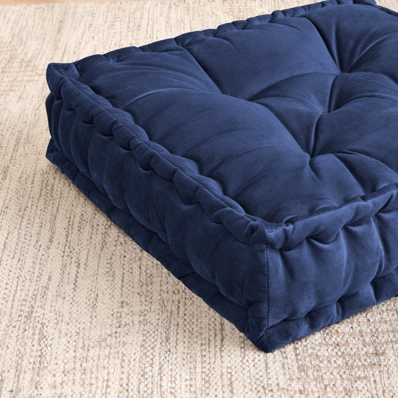 Square Meditation Yoga Floor Pillow - Navy 2 Pack, 20" x 20"