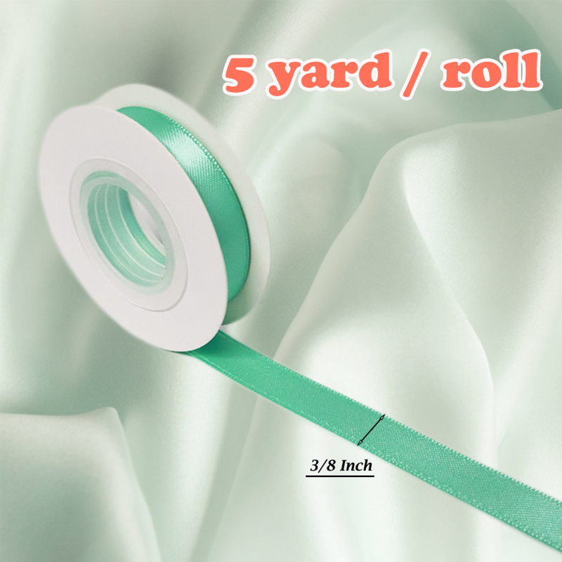 Yarniss Satin Ribbon Roll Set - 3/8 Inch Double Faced Polyester, 20 Rolls, 100 Yards - Rainbow Colors