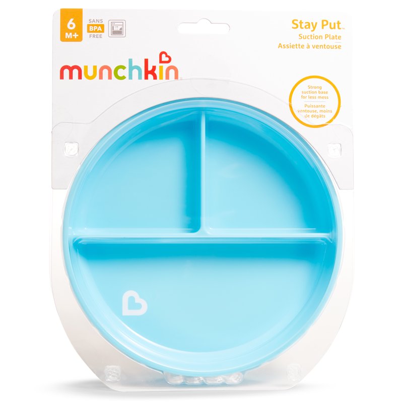 Divided Section Suction Plate for Toddlers - Blue
