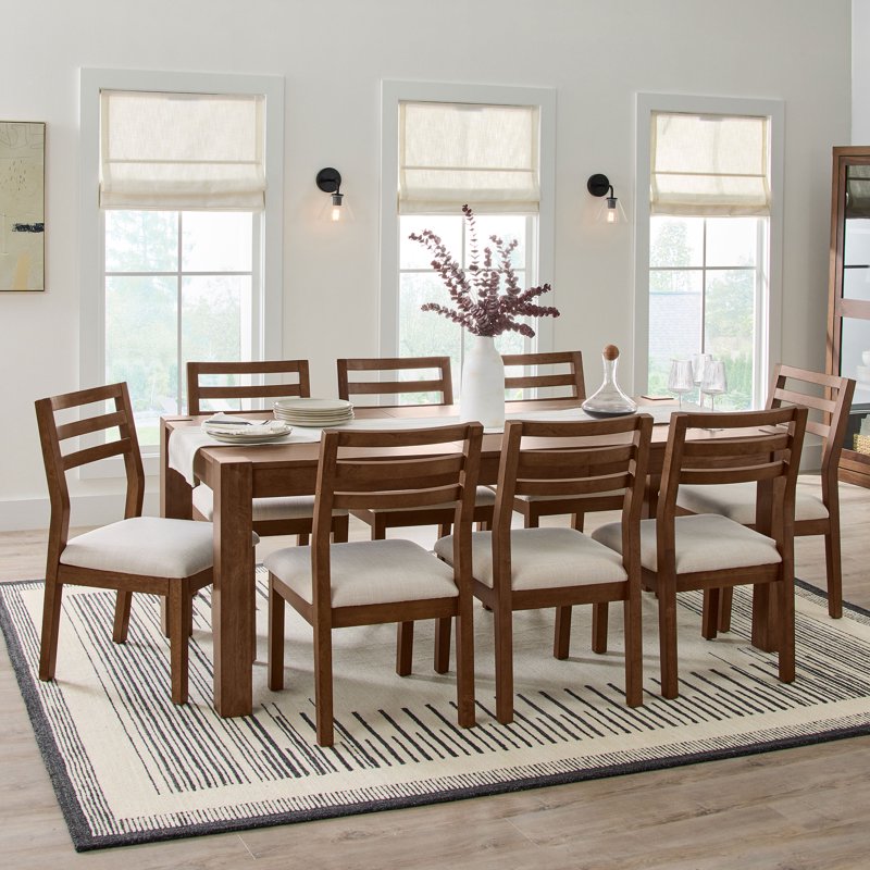 Extendable Dining Table with Removable Leaf - Walnut Finish