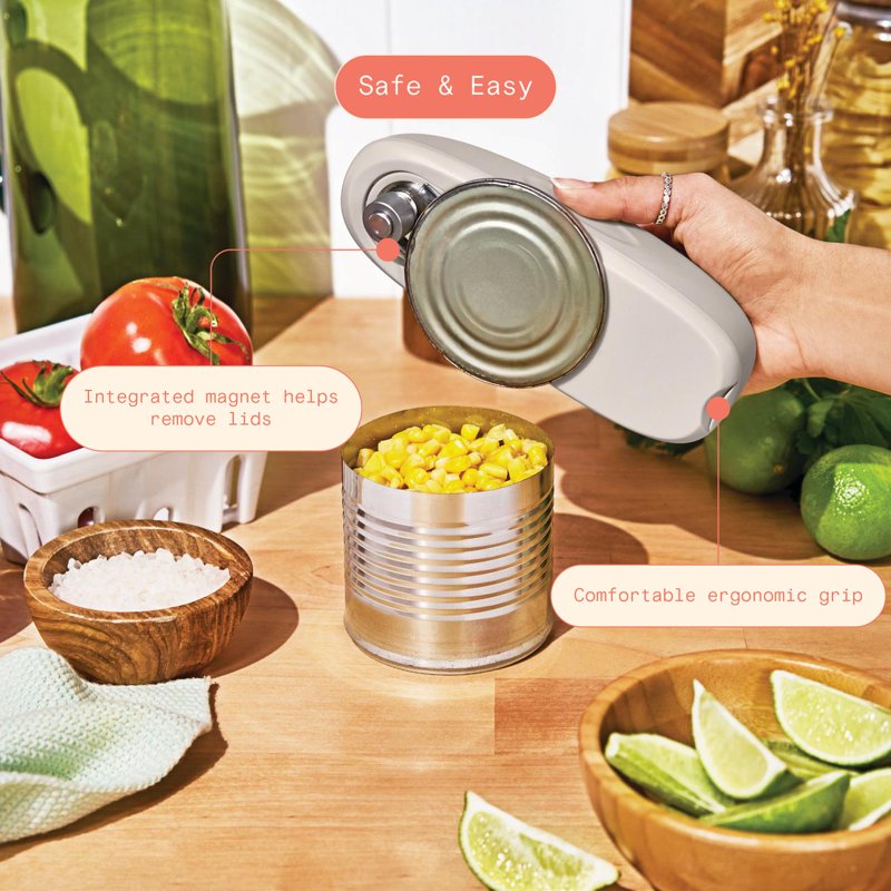 Hands-Free Battery Operated Electric Can Opener - Porcini Taupe