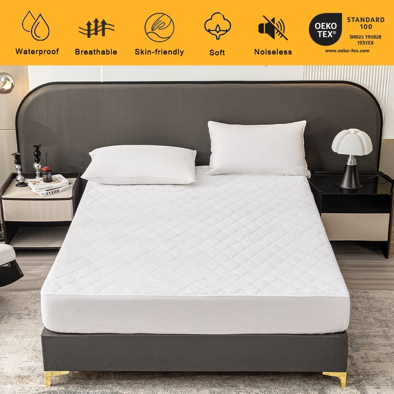 Waterproof Mattress Protector King - 76x80 Inch, Breathable & Stain-Resistant