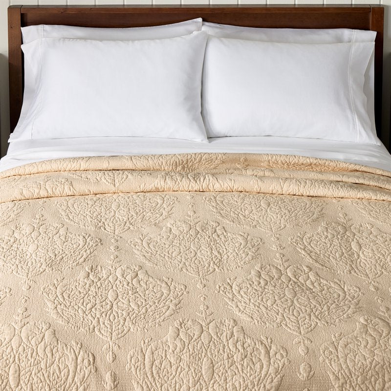 Cotton Quilt Full/Queen - Yellow Butter Paisley Medallion Limited Edition