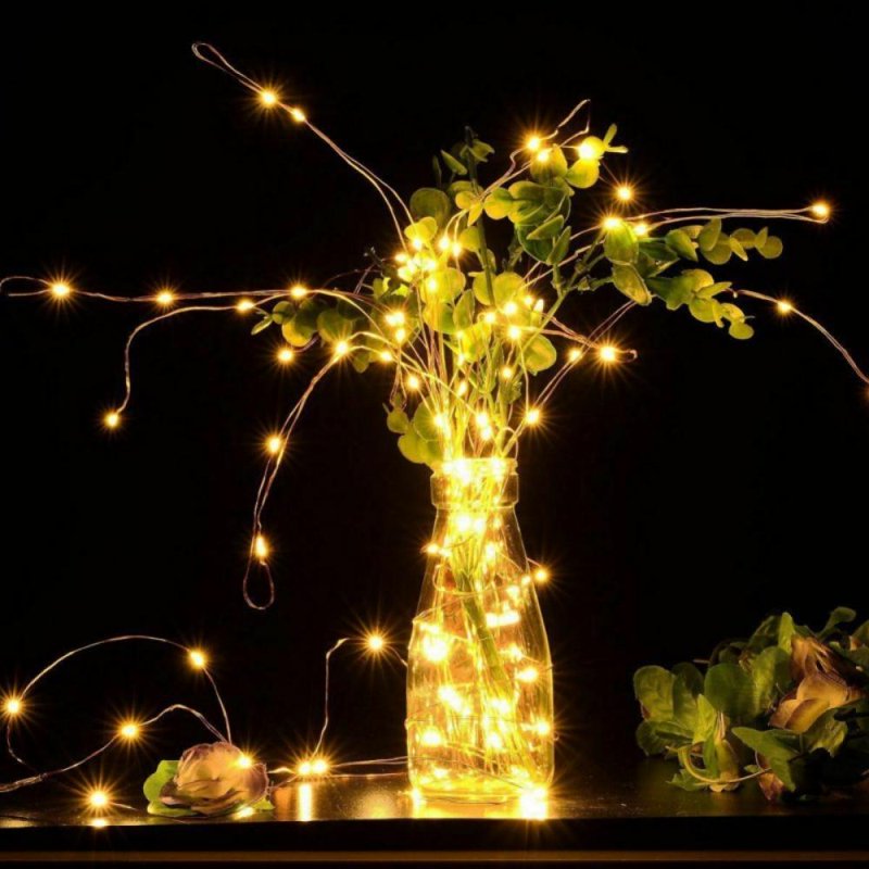 Remote Control Fairy String Lights - Waterproof 16' Warm White LED for Indoor Outdoor Decor