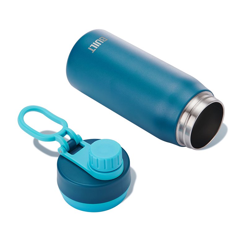 16 oz Stainless Steel Kids Water Bottle - Leakproof Chug Lid, Dark Blue
