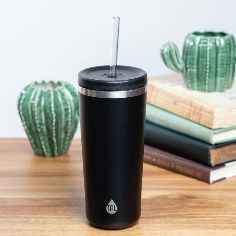 12-Pack Stainless Steel Ranger Tumbler 24oz with Straw - Black