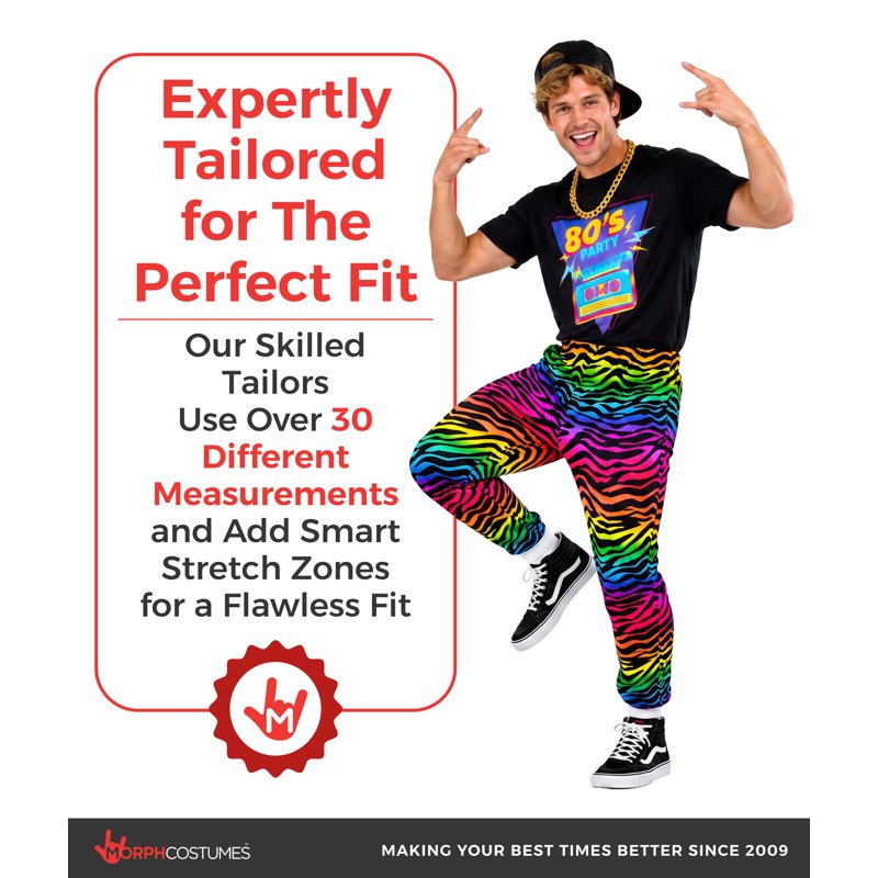 80s Party Dude Men Halloween Costume - Multicolored XX-Large (Variation 2X)