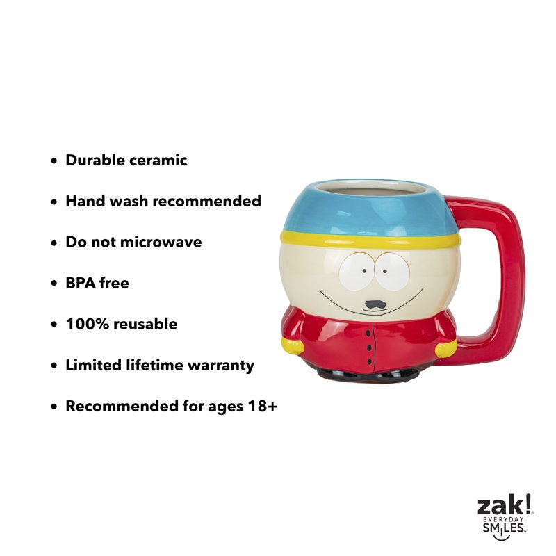 Cartman Sculpted Ceramic Mug - 16oz, Red