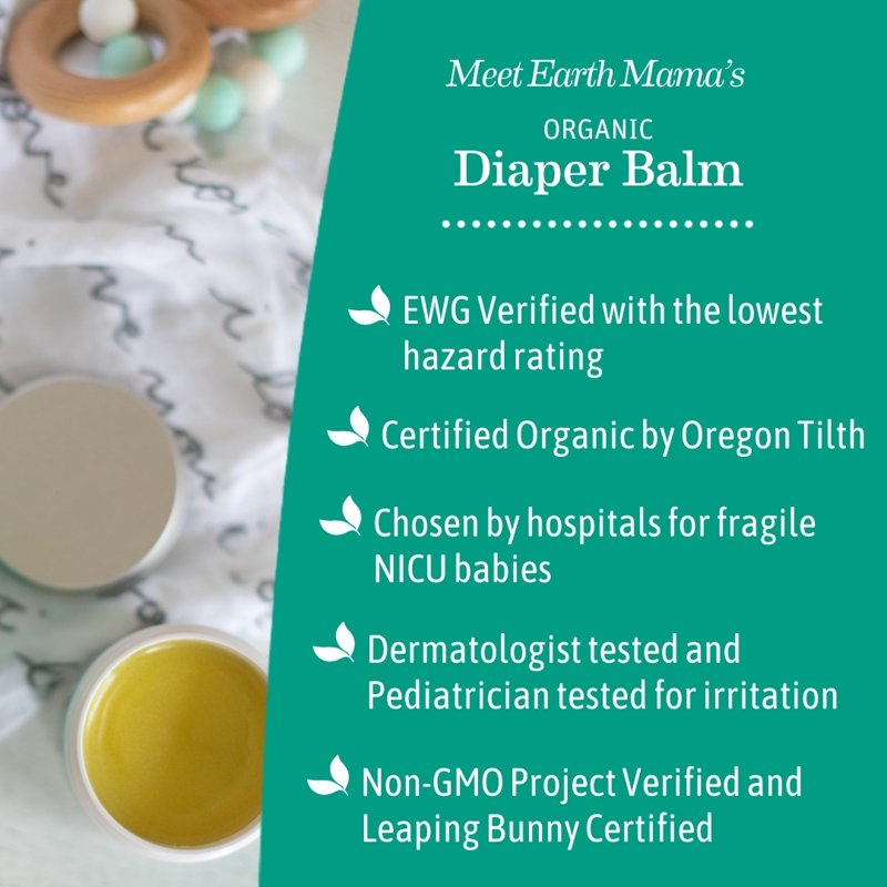 Organic Diaper Balm - Soothing Herbal Skin Ointment for Newborns & Infants