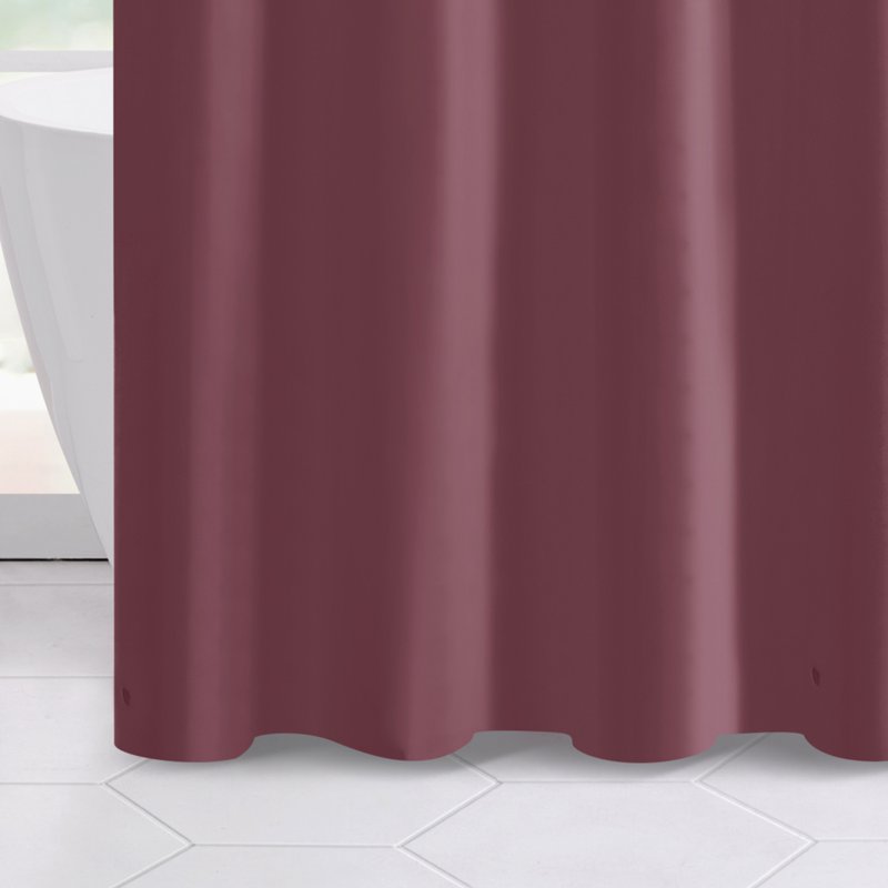 Heavy Duty PEVA Shower Liner - Burgundy, 72 x 72 Inches - Hotel Style