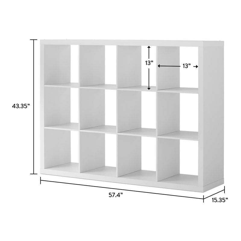 12-Cube Storage Organizer with Open Back Design - Multiple Finishes