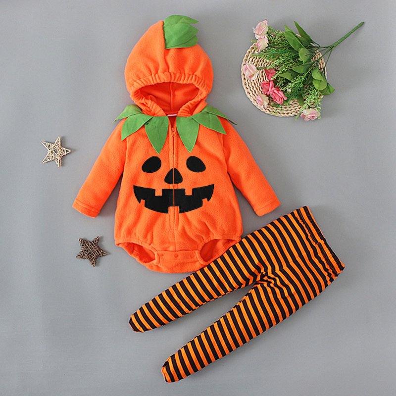 Halloween Baby Bodysuit Set with Footed Leggings - Orange, 18-24 Months