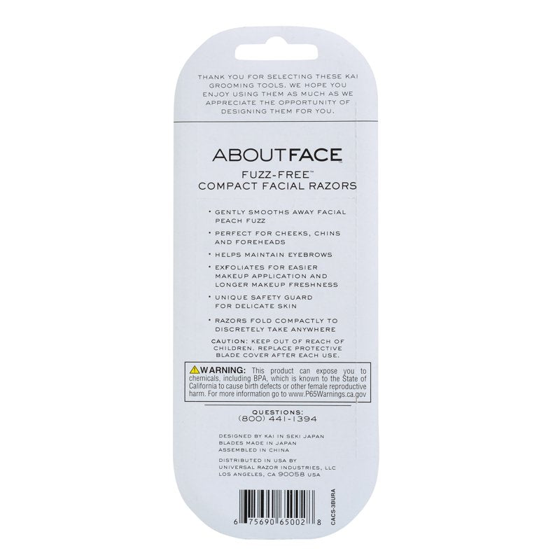 Fuzz-Free Folding Facial Razors - 3 Pack for Smooth Skin