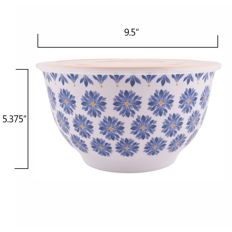Brilliant Blooms Melamine 10-Piece Mixing Bowl Set with Lids