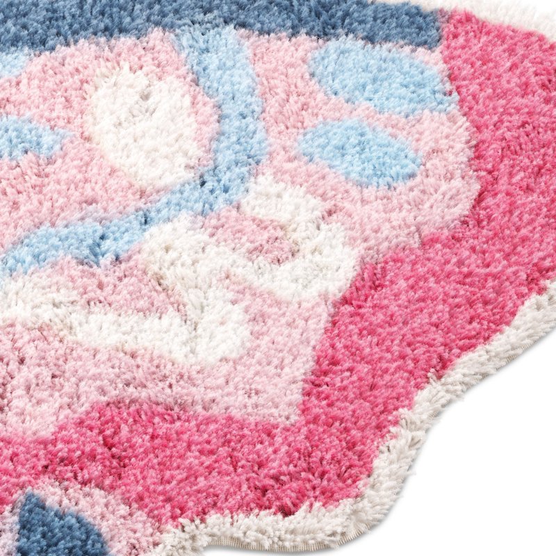 Kids Butterfly Bath Rug - 34 x 20 Inches, Soft Cotton, Non-Slip Backing