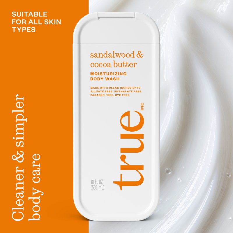 Sandalwood & Cocoa Butter Body Wash - Sulfate-Free Moisturizing Formula