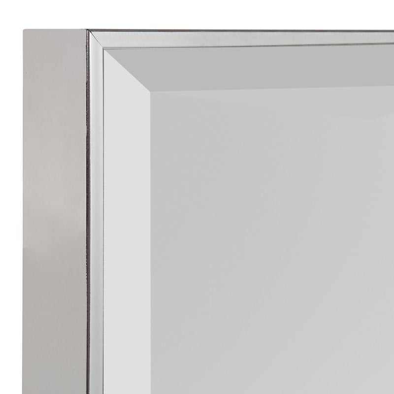 Large Rectangular Wall Mirror - 24.75x36.75 Chrome Silver Frame