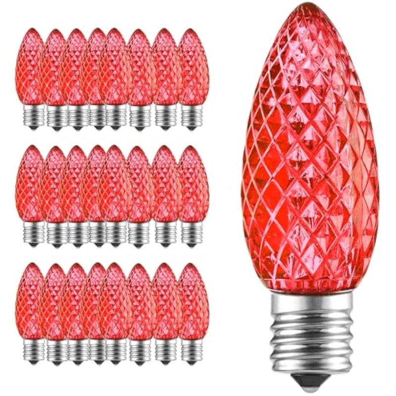 Red LED C9 String Lights - 34 Ft Holiday Outdoor Indoor Decor - Wick's Outdoor Living