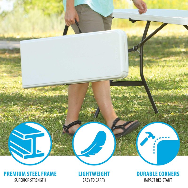5-Foot Fold-In-Half Bench - Lightweight, UV-Protected Steel Frame