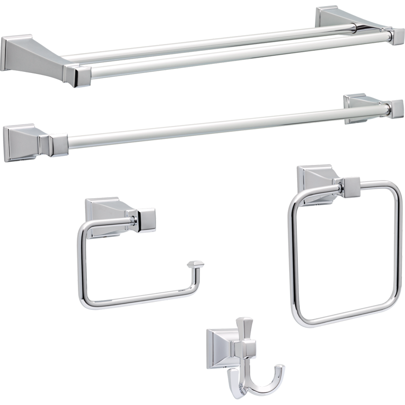 Double Towel Bar 24 Inch Chrome Bathroom Wall Mount