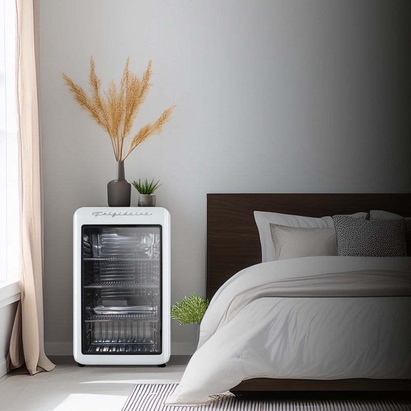 3.3 Cu. ft. Mini Retro Refrigerator with Glass Door - White
