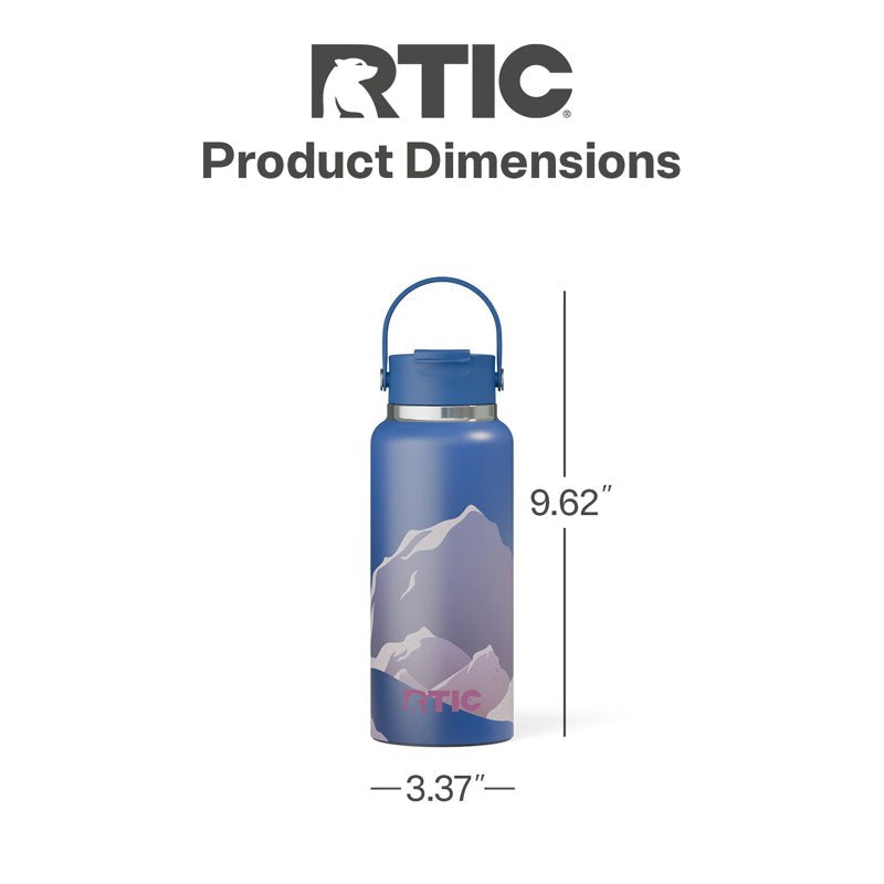 32 oz Insulated Outback Water Bottle - Snowy Peak, Leak Resistant