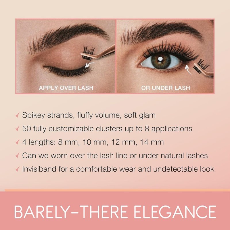 Naked Clusters False Eyelash Extensions, 421 Style - 50 Count