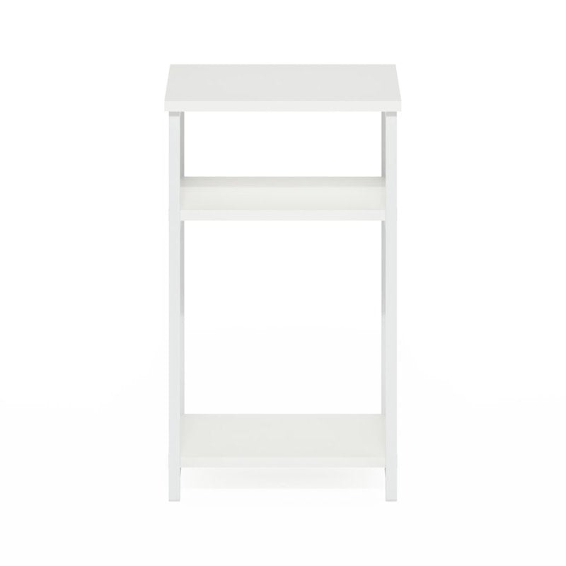 3-Tier Industrial Metal Frame End Table with Storage Shelves