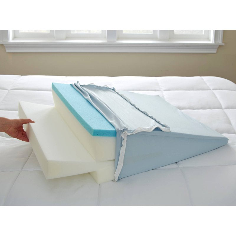 Adjustable Memory Foam Wedge Pillow with Cooling Gel Cover - Support & Relief