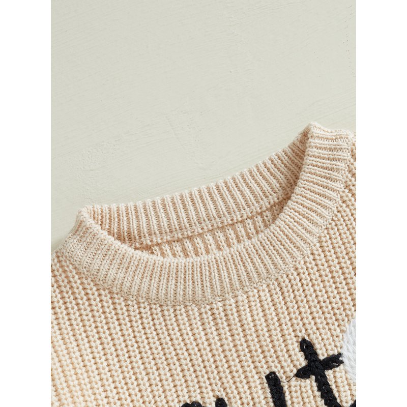 Toddler Boy Girl Fall Sweater with Golf Letter Embroidery - Style 42, 3-6 Months