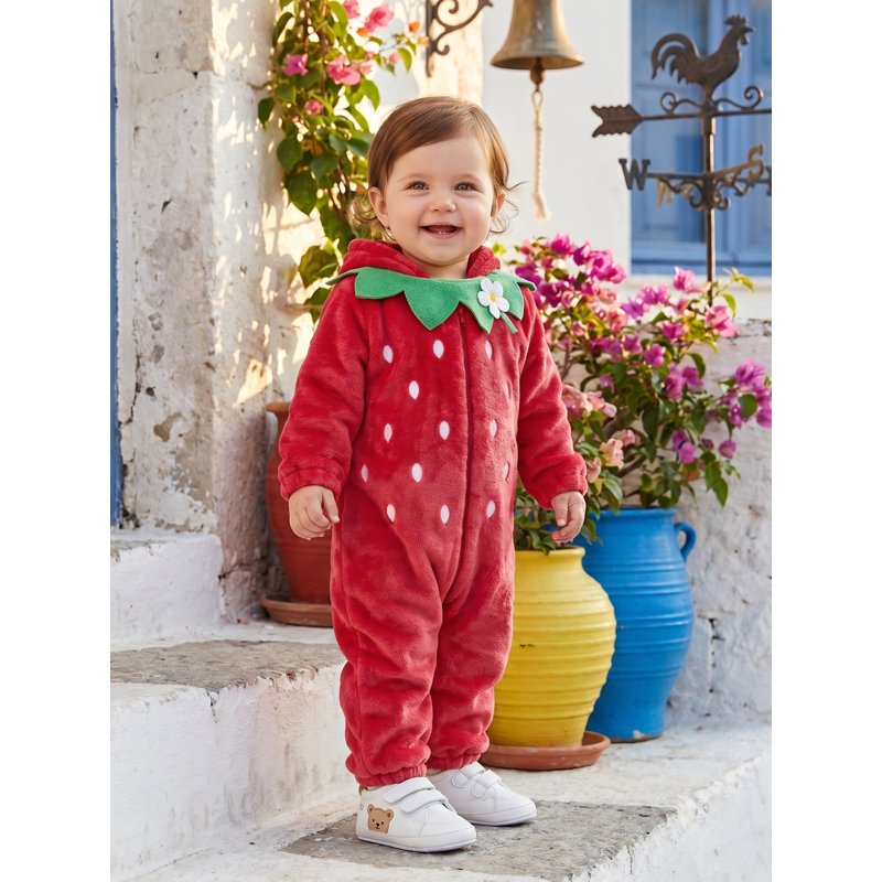 Toddler Baby Strawberry Costume Jumpsuit - Red 3-4 Years Halloween Romper