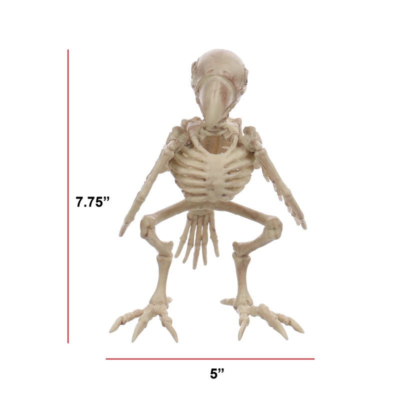 Faux Skeleton Fish Halloween Decoration - Nautical Creepy Wall Hanging with Movable Jaw - 10 Inches