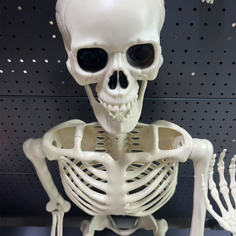 Life-Size Poseable Halloween Skeleton with Flexible Joints - L Variation Indoor/Outdoor Decor
