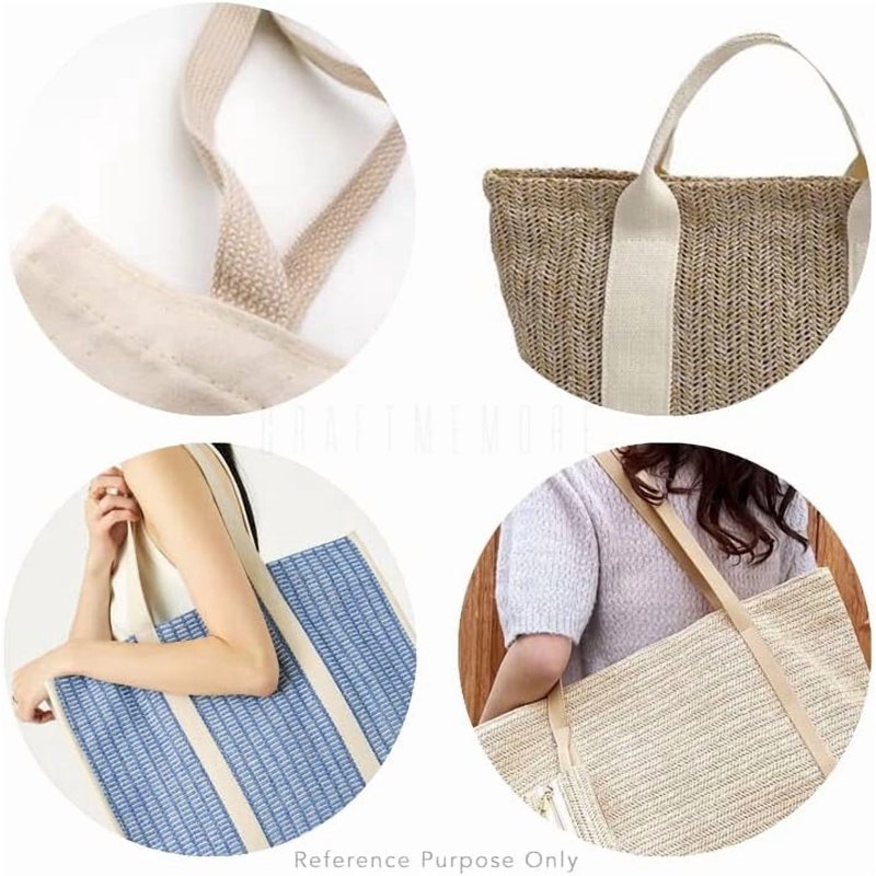 Cotton Webbing Ribbon for Arts & Crafts, Fabric Purse & Bag Straps - 1.25 Inch, 5 Yards