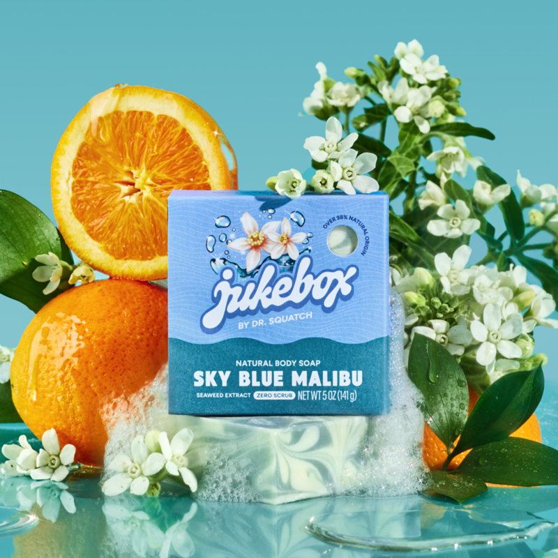 Natural Bar Soap for Women - Sky Blue Malibu Scented Body Soap, 5 Oz