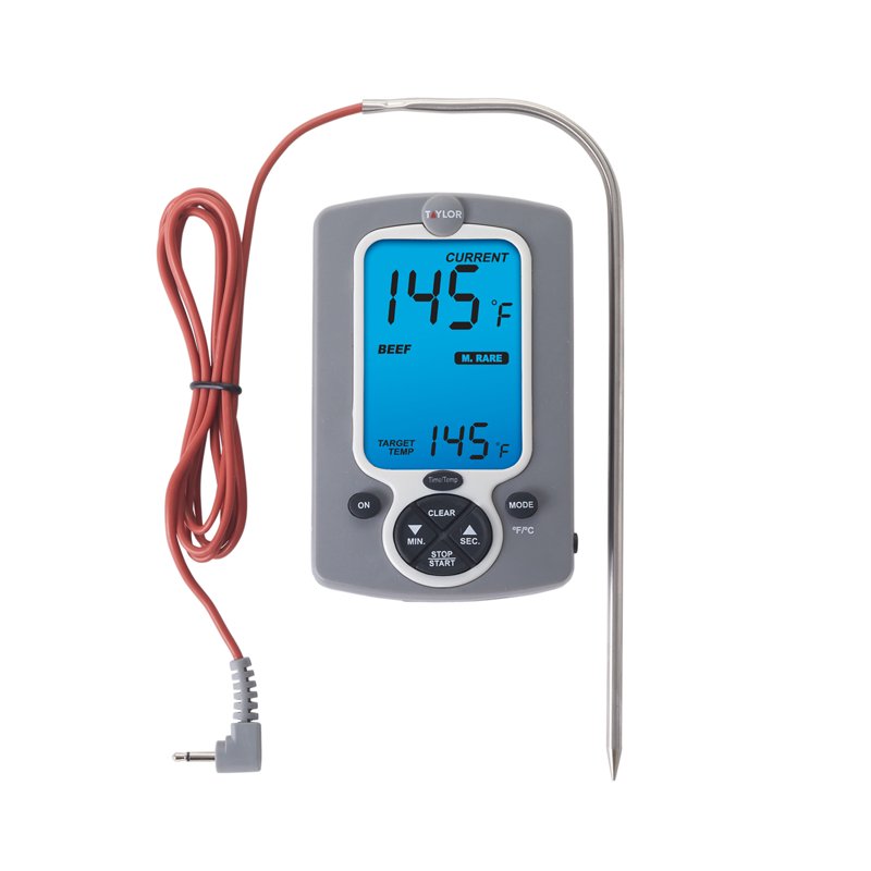 Digital Probe Thermometer with Backlit Display and Timer