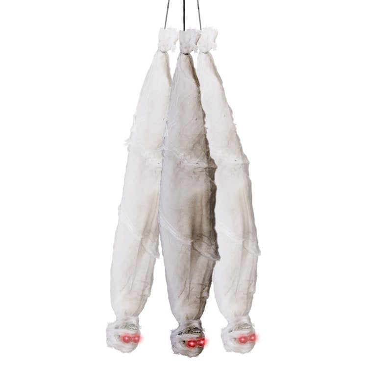 3ft Hanging Skeleton Halloween Decoration with Animatronic Screaming and LED Eyes