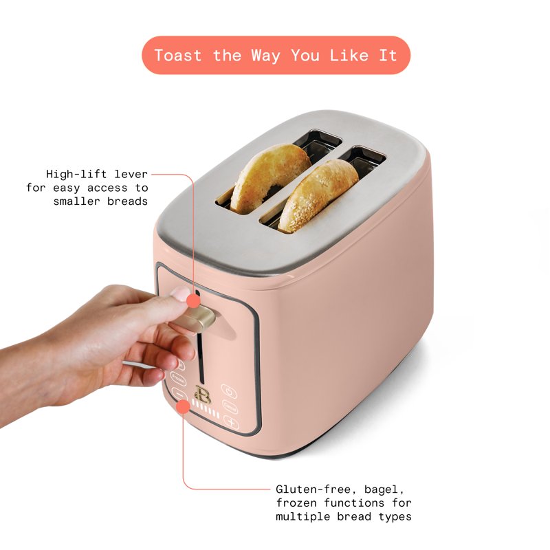 2-Slice Toaster with Touch Display - Rose