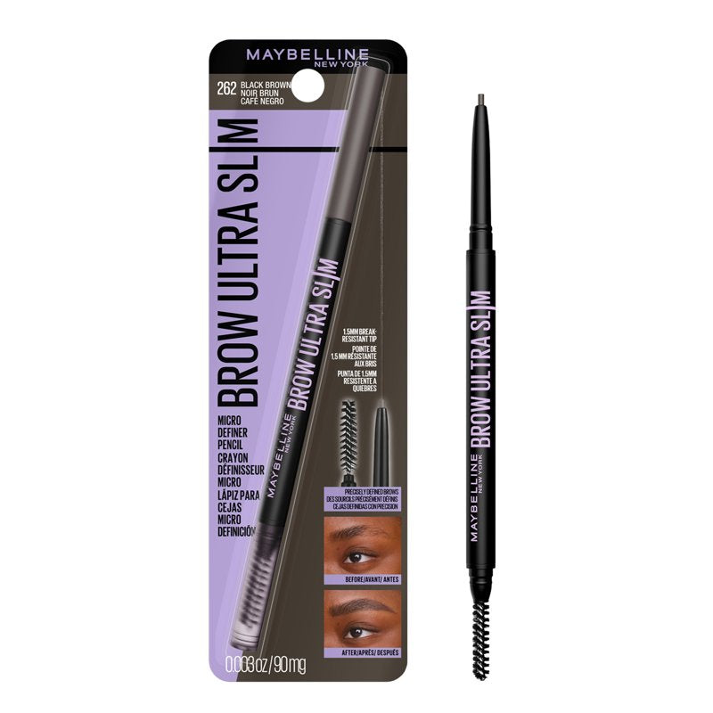 Ultra Slim Eyebrow Pencil with Spoolie - Black Brown - 6 Pack