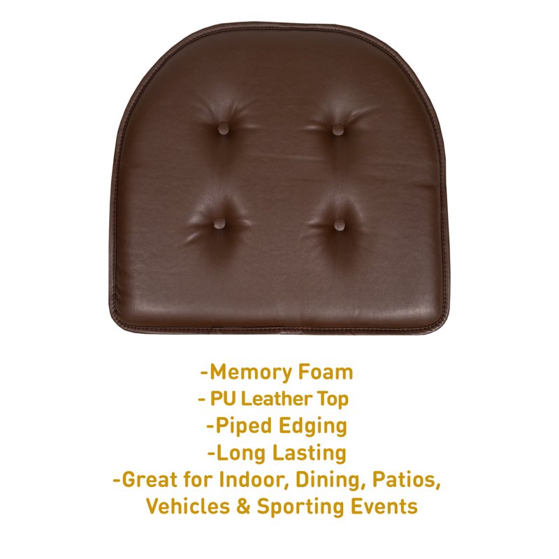 U-Shaped Memory Foam Chair Pad Cushion 4-Pack - Brown