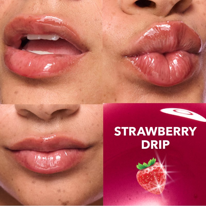 Hydrating Jelly Lip Oil - Strawberry Drip Tinted Gloss, 0.2 fl oz