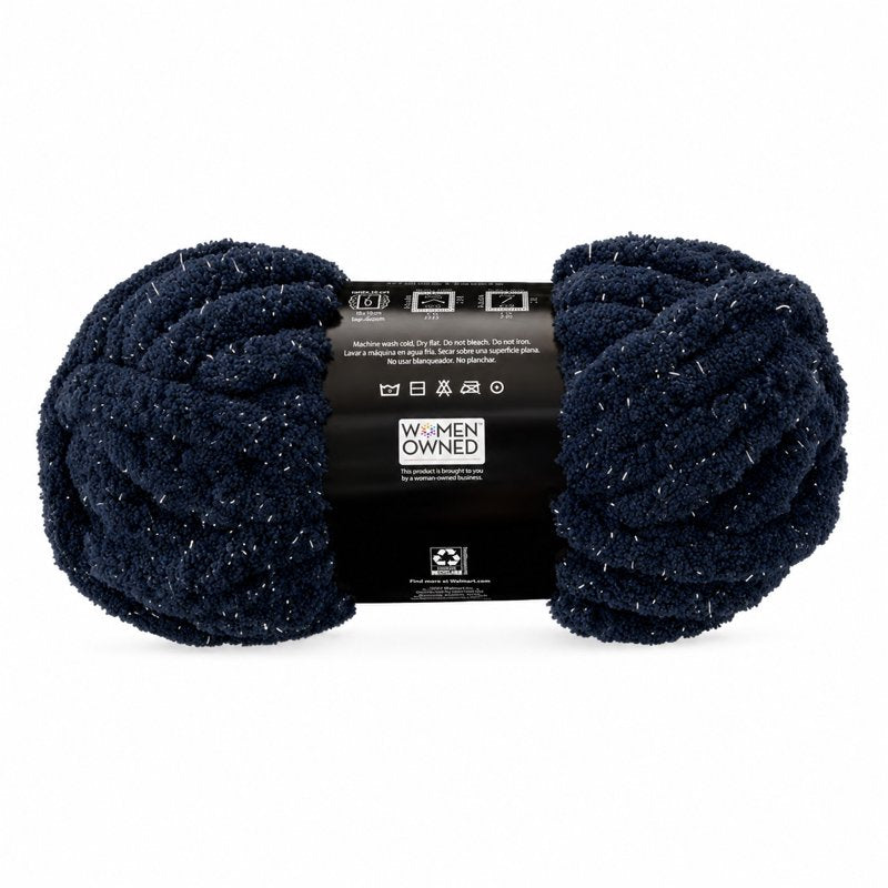 Sparkle Chenille Yarn Blue Cove - Super Bulky, Soft Knitting & Crocheting