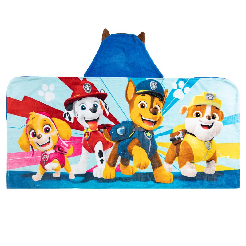 Kids Paw Patrol Chase Hooded Towel - Soft Cotton Bath & Beach Towel
