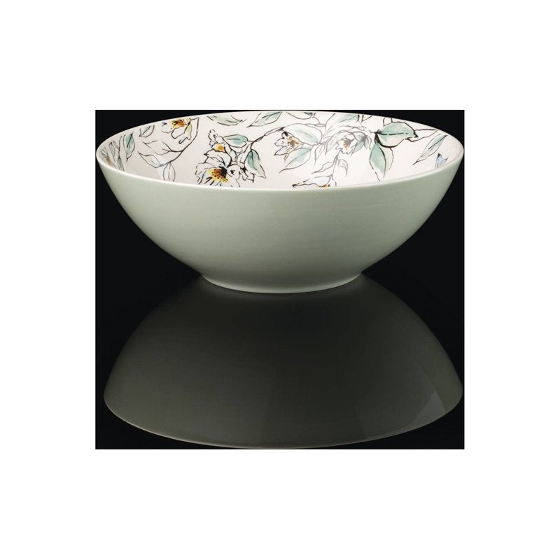 64 oz Porcelain Serving Bowl - Botanica Floral Motif