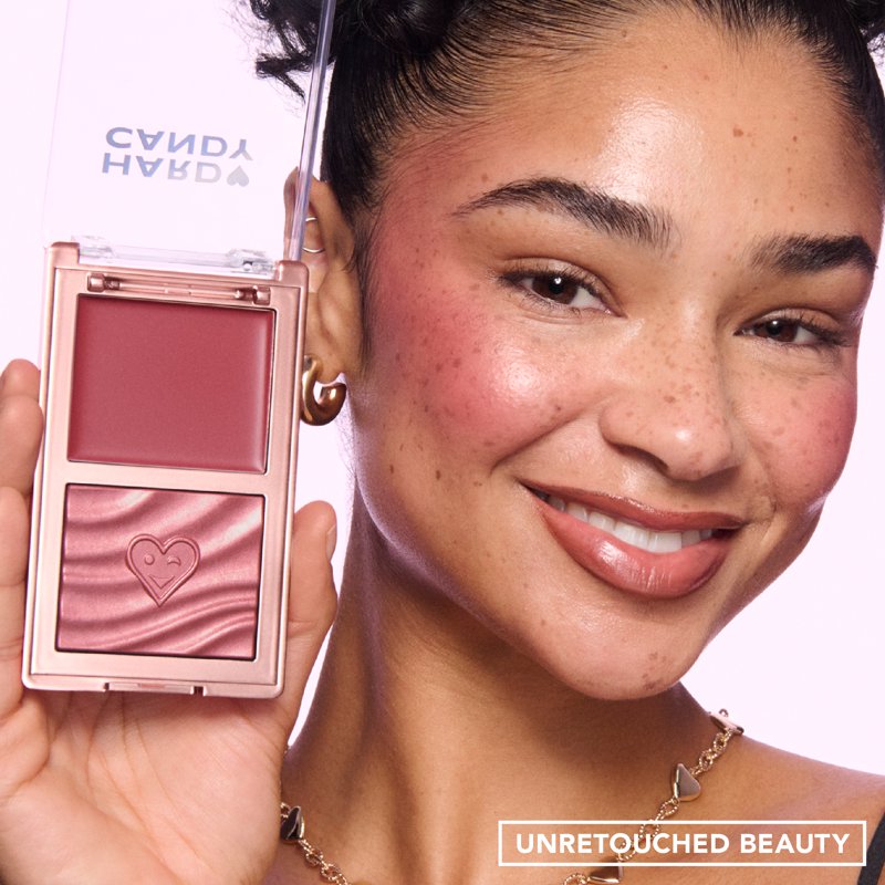 Cream & Powder Blush Duo - Rosy Mauve Long-Wear Cheek Palette, 0.35 oz