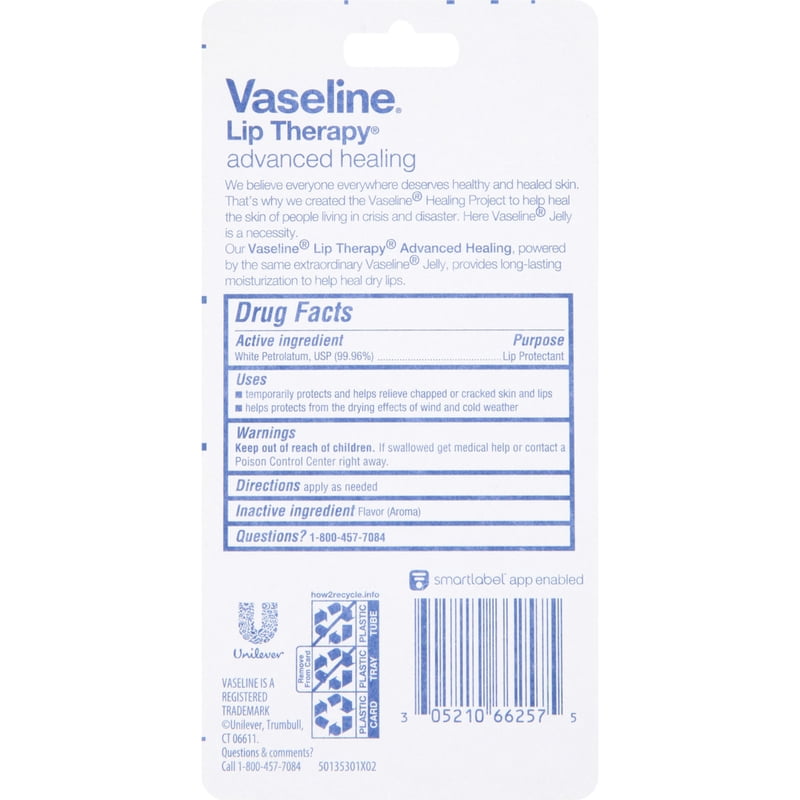 Vaseline Lip Therapy Advanced Healing Lip Balm Tube - 0.35 oz