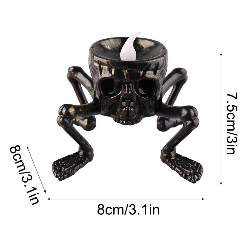 LED Skull Candle Lamp - Flameless Halloween Decor for Indoor & Outdoor Use