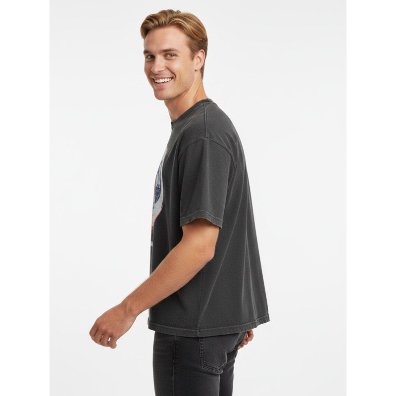 Men's Halloween Graphic Tee with Mineral Wash - See Things Black L